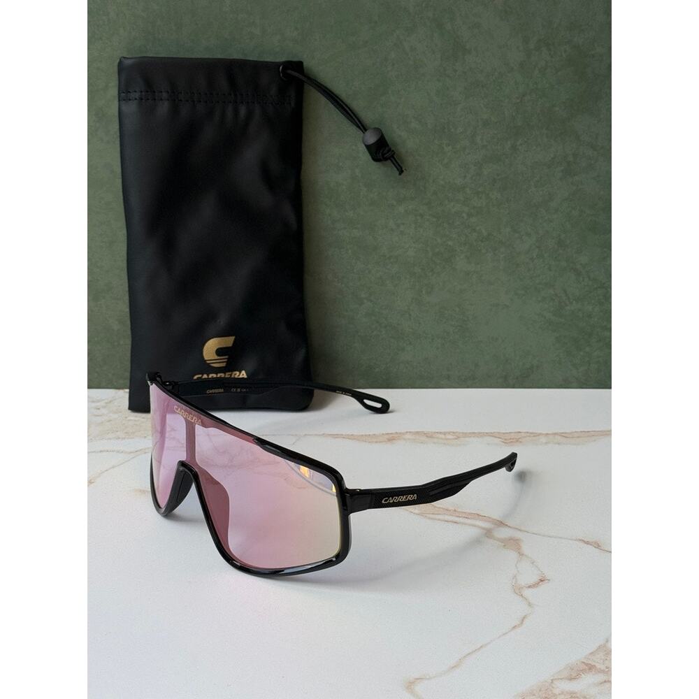 NEW Carrera 4017/S Mask Shield Sunglasses Black Mirror Lens - Picture 3 of 7